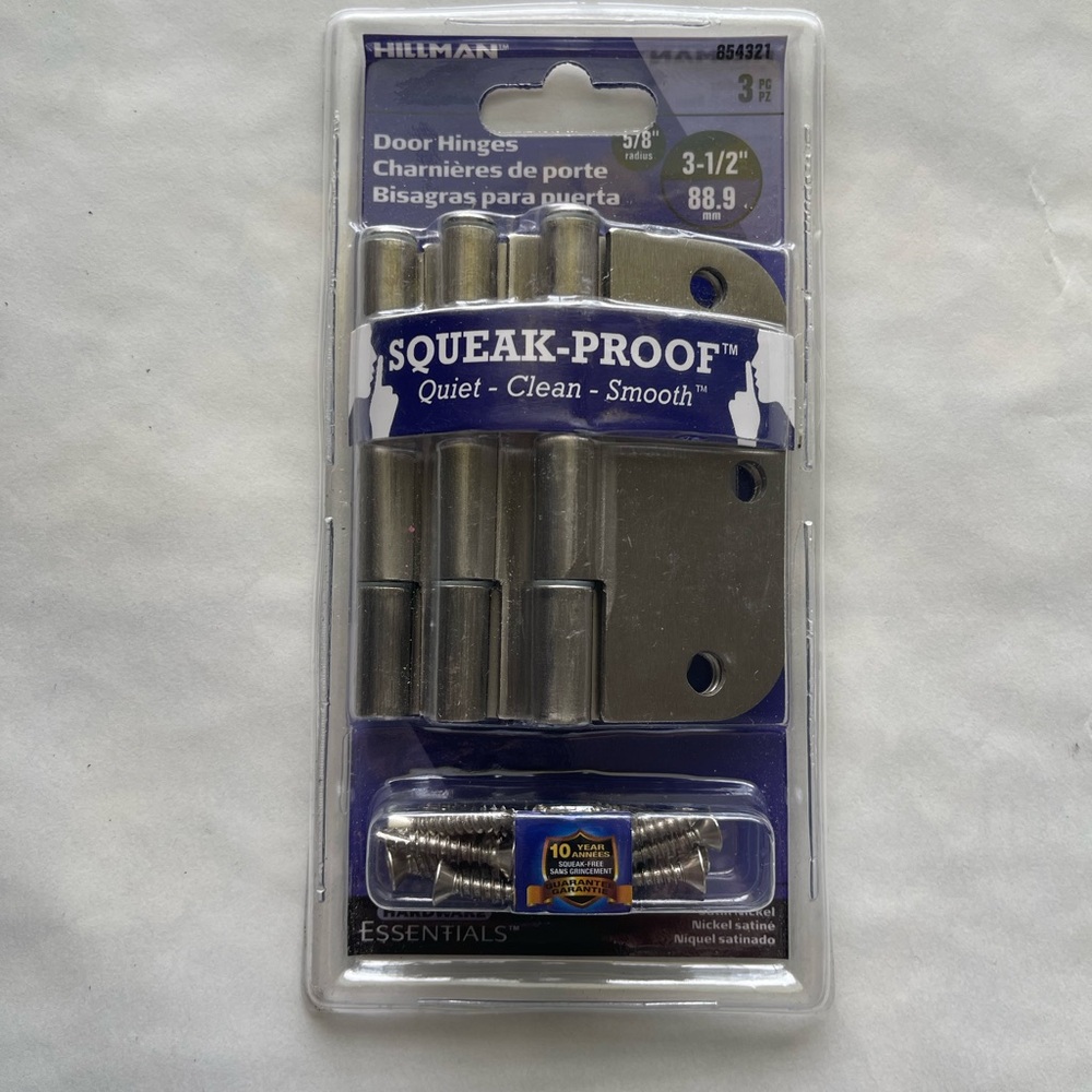 Squeak-Proof Door Hinges - Silver